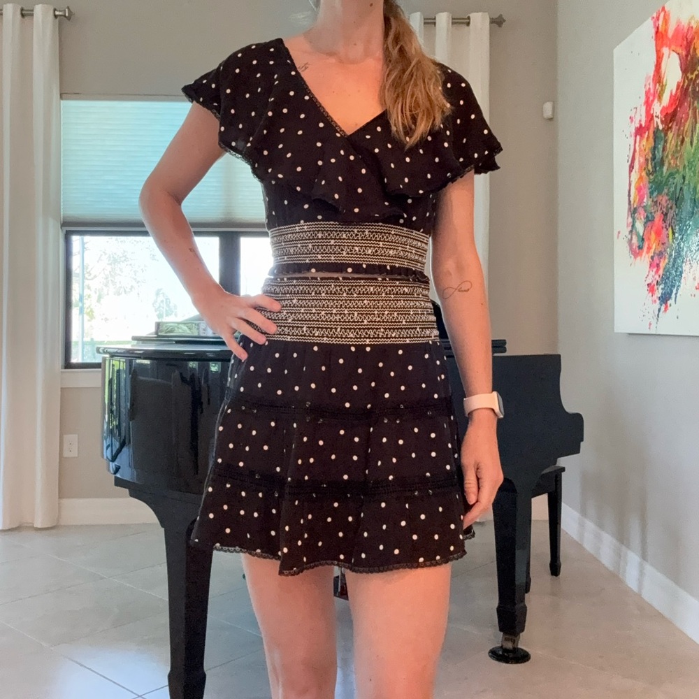 Cute polka dot black and white party outfit (2-pieces)